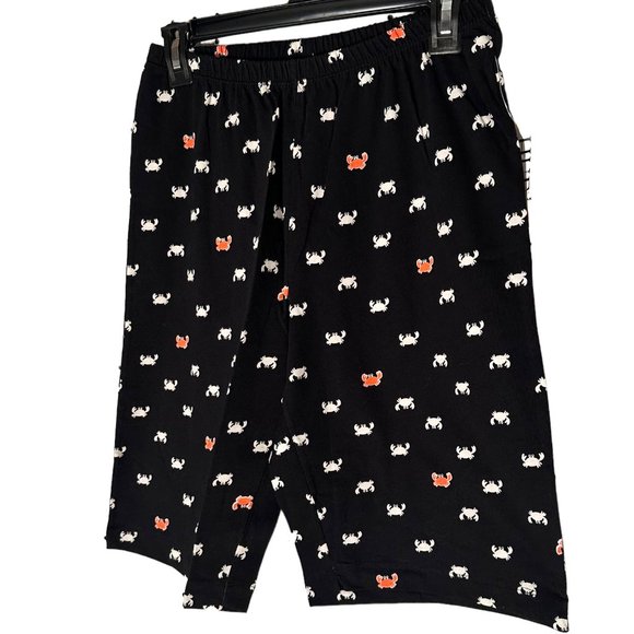 829 NWT Hue sleep or lounge bermuda shorts in Crab Poppers design - Picture 2 of 7